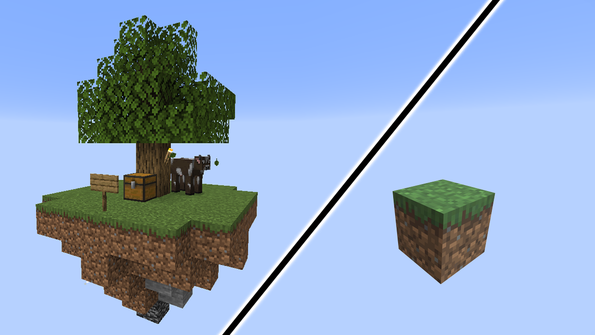 Comparaison entre Skyblock et OneBlock sur Minecraft